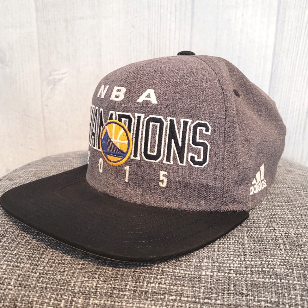 Adidas Golden State Warriors Championship Hat. Gray Snapback
